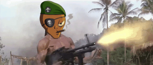 Smoking Military Rambo Machine Gun GIF