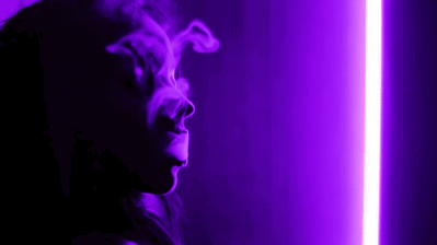 Smoking Woman Neon Light Purple Aesthetic GIF