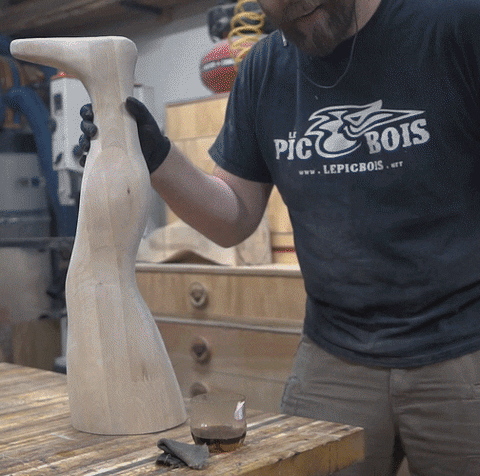 Smoothing Wood Leg GIF