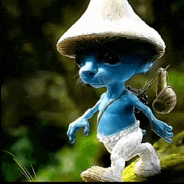 Smurf Cat Breaking Into Pieces GIF