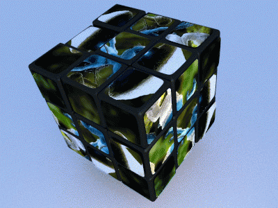 Smurf Cat Featured On Rubiks Cube GIF