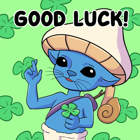Smurf Cat Fingers Crossed Good Luck GIF