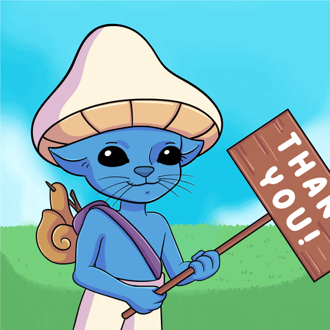 Smurf Cat Showing Thank You Sign GIF