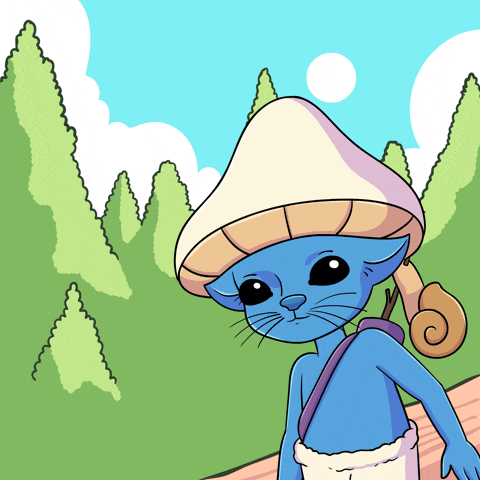 Smurf Cat Walking Good Morning GIF