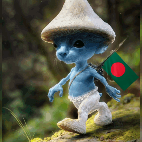 Smurf Cat With Bangladesh Flag GIF