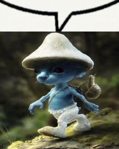 Smurf Cat With Bubble Over Its Head GIF