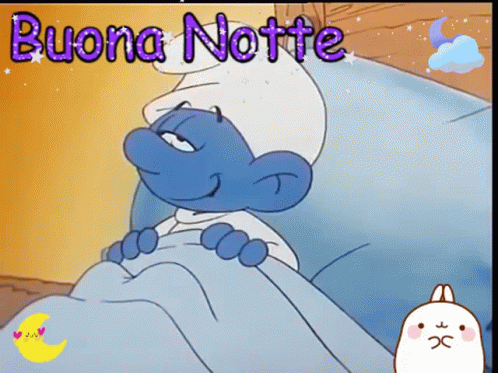 Smurf Going To Bed Buona Notte GIF