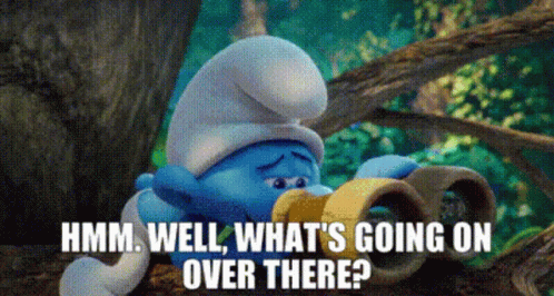 Smurf Holding Banana Hmm Well What's Going On