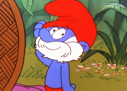 Smurf With Beard And Red Hat GIF