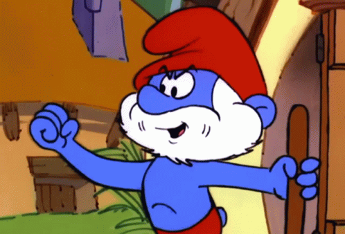 Smurf With Red Hat And Beard GIF