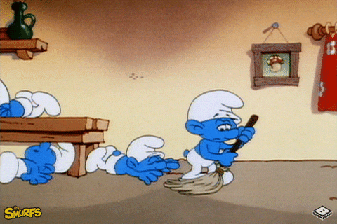 Smurfs Sweeping GIF