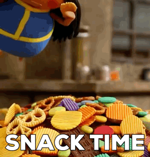 Snack Time Cartoon Jumping Over Snacks