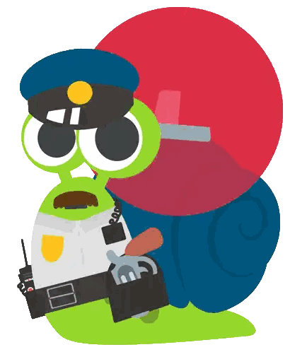 Snail Police Officer Holding Walkie Talkie