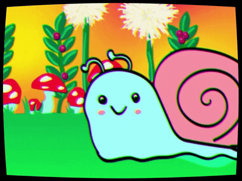 Snail Smile Crawl Forest Cartoon GIF