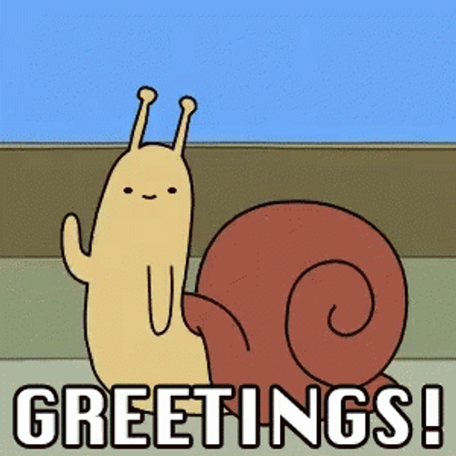 Snail Waving Greetings GIF