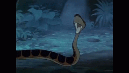 Snake With Open Mouth In Jungle GIF