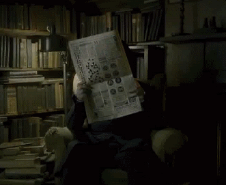 Snape Reading Newspaper GIF