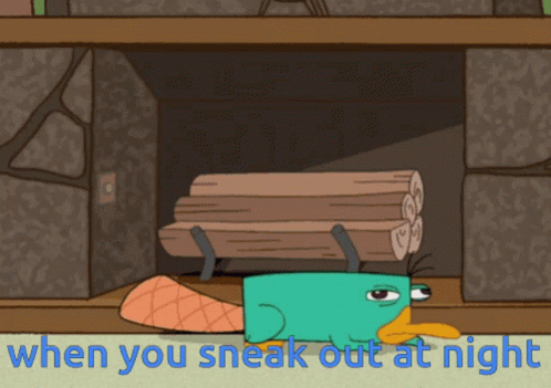 Sneak Out Perry The Platypus GIF