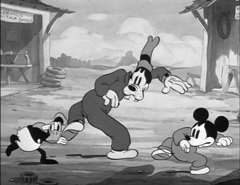 Sneaking Mickey Donald Goofy Disney Characters GIF