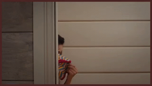Sneaking Mischievous Lady Hiding Face GIF