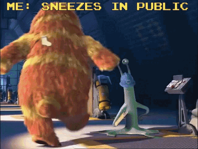 Sneezes In Public Monster In Gif GIF