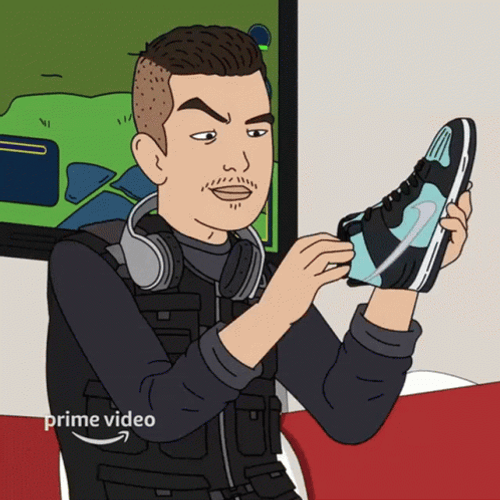 Sniffing Nike Shoe Smell Animation GIF 