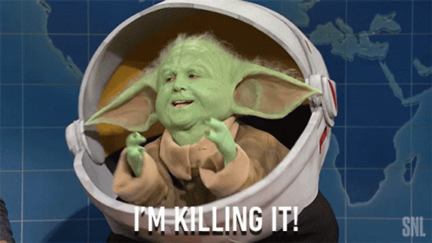 SNL Grogu I'm Killing It GIF