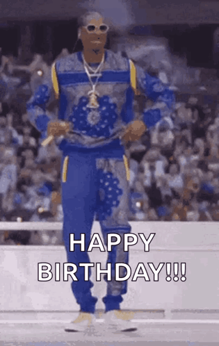 Snoop Dogg Dancing in Blue and Yellow