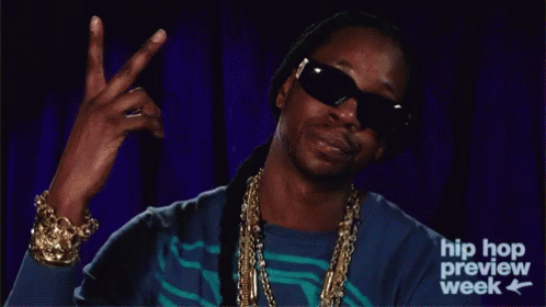 Snoop Dogg Giving A Peace Sign In Front Of A Hip Hop Preview Week Poster GIF