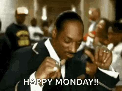 Snoop Dogg In Suit Smoking Cigarette Happy Monday GIF
