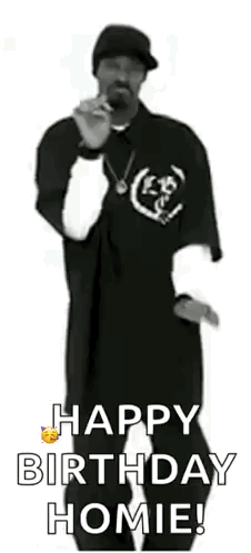 Snoop Dogg Is Dancing In A Black And White Photo And Saying Happy Birthday Homie . GIF
