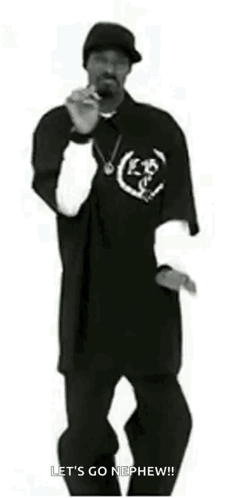 Snoop Dogg Is Dancing In A Black And White Photo And Says Let 'S Go Nephew . GIF