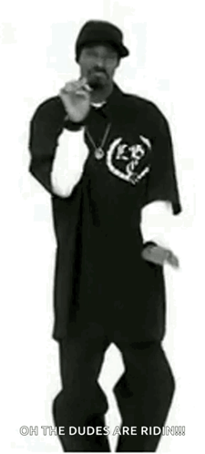 Snoop Dogg Is Dancing In A Black And White Photo With The Caption Oh The Dudes Are Riding GIF