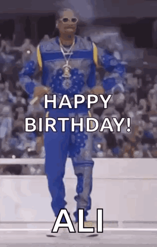 Snoop Dogg Is Dancing In Front Of A Crowd And Saying Happy Birthday . GIF