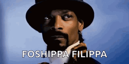 Snoop Dogg Is Wearing A Top Hat And A Bow Tie And Says Foshippa Filippa . GIF