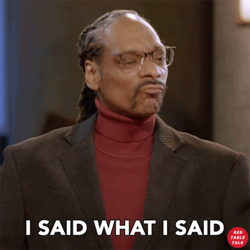 Snoop Dogg Is Wearing Glasses And A Red Turtleneck Sweater And Says I Said What I Said GIF