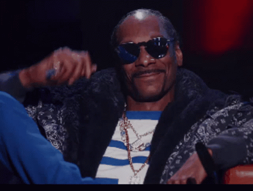 Snoop Dogg Wearing Sunglasses And A Striped Shirt GIF