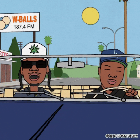 Snoop Dogg Who Is Driving In Cartoon Version GIF
