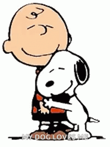 Snoopy And Charlie Brown Hugging GIF
