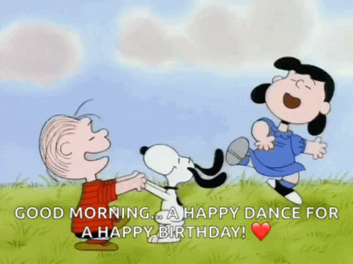 Snoopy And Lucy Dancing Happy Birthday GIF