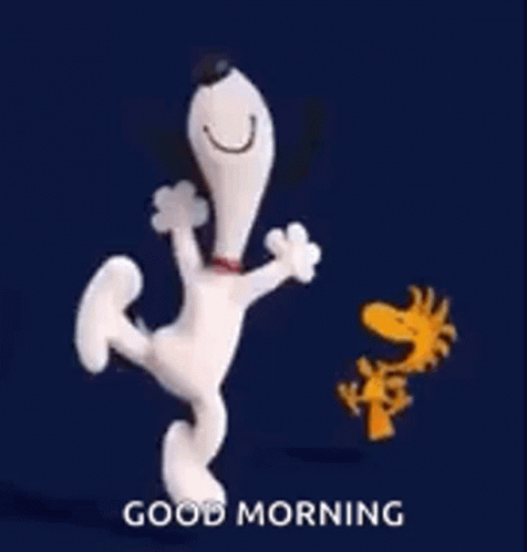 Snoopy And Woodstock Are Dancing Together In A Good Morning Gif . GIF
