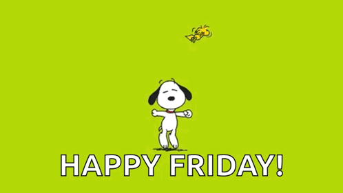 Snoopy and Woodstock Dancing Happy Friday
