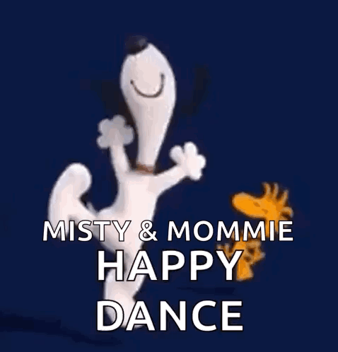 Snoopy And Woodstock Dancing Happy GIF