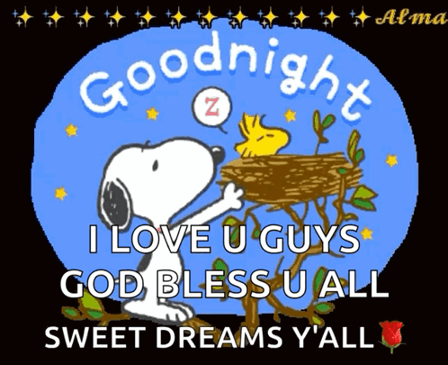 Snoopy and Woodstock Goodnight I Love You