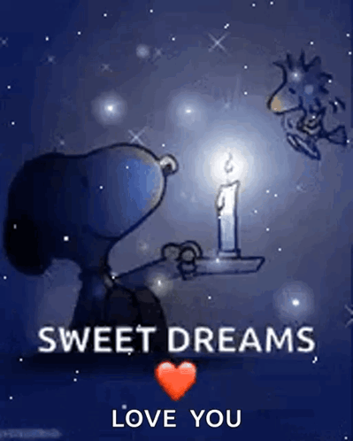 Snoopy and Woodstock Holding Candle