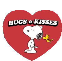 Snoopy and Woodstock Hugs and Kisses
