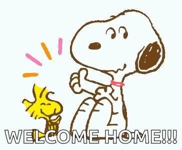 Snoopy and Woodstock Saying Welcome Home