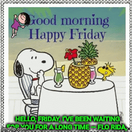 Snoopy and Woodstock Sitting at Table With Pineapple