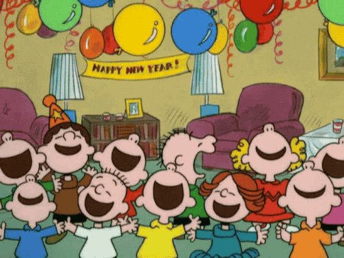 Snoopy Balloon Party GIF