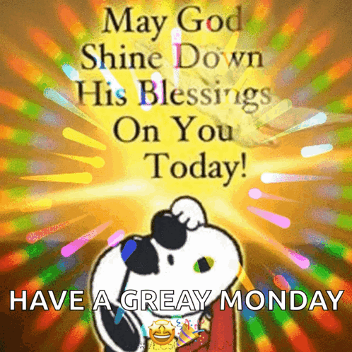 Snoopy Blessed Monday Greetings GIF